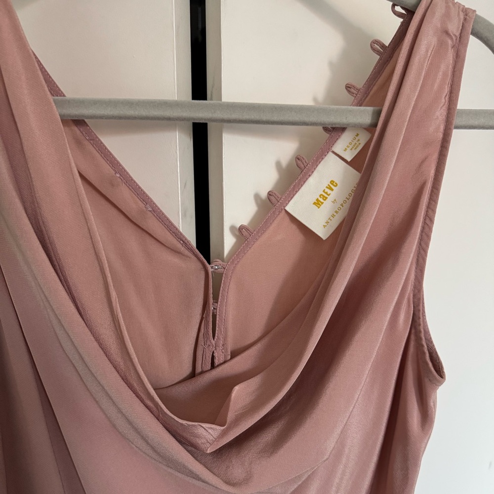 Back Button Pink Silk Blouse NWOT - Picture 5 of 8